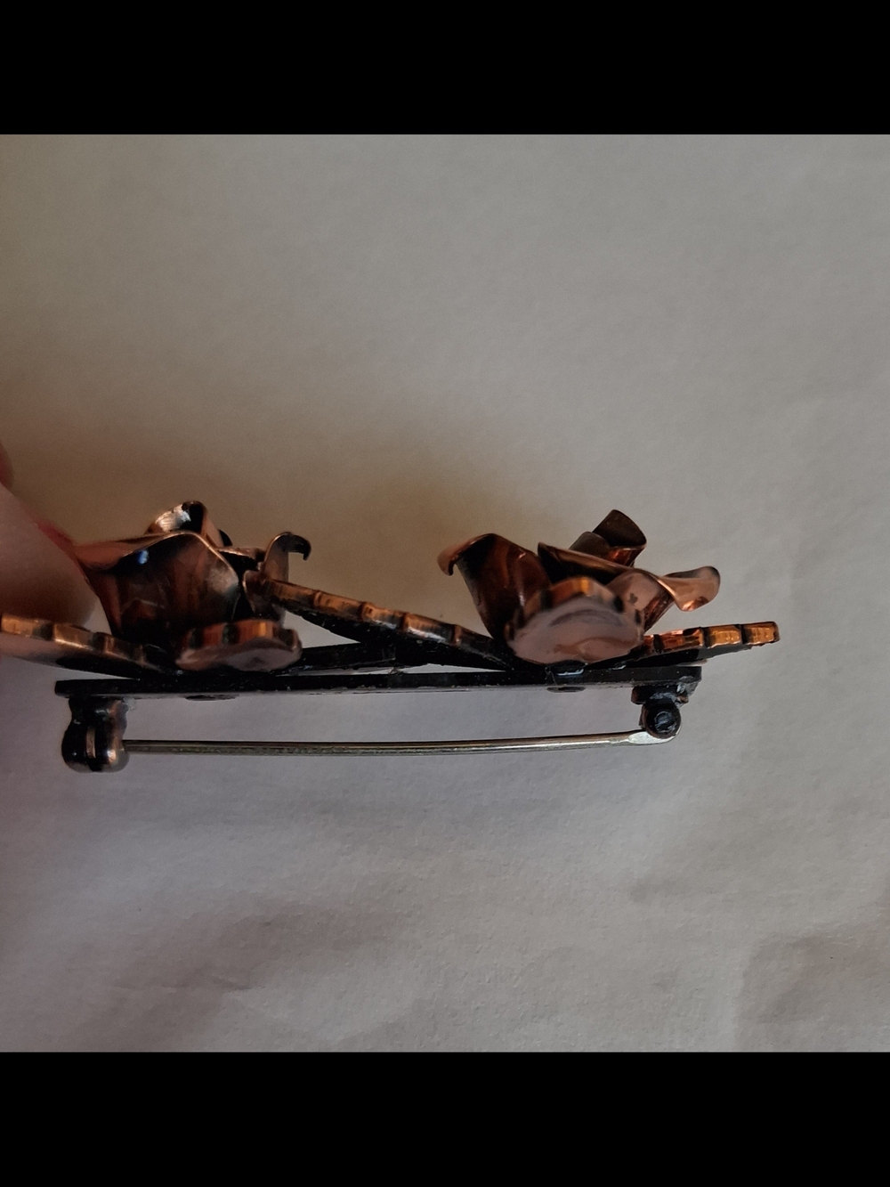 Vintage Renoir Matisse Copper Rose Leaf Brooch - Women Jewelry - Picture 3 of 3